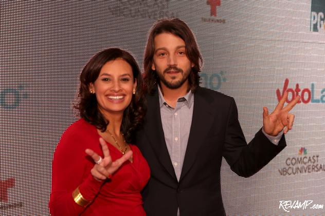 Voto Latino CEO & President Maria Teresa Kumar and 'Cesar Chavez' film director Diego Luna (Photo: Zach Wood / REVAMP.com).